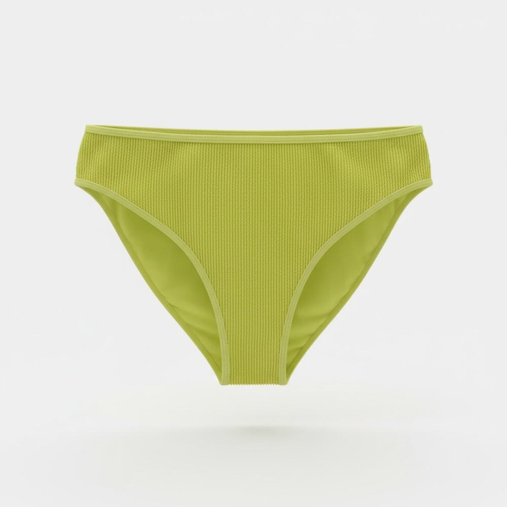 Good American Smocked Bikini Bottoms Neon Lime 2XL/3XL NWT High Cut